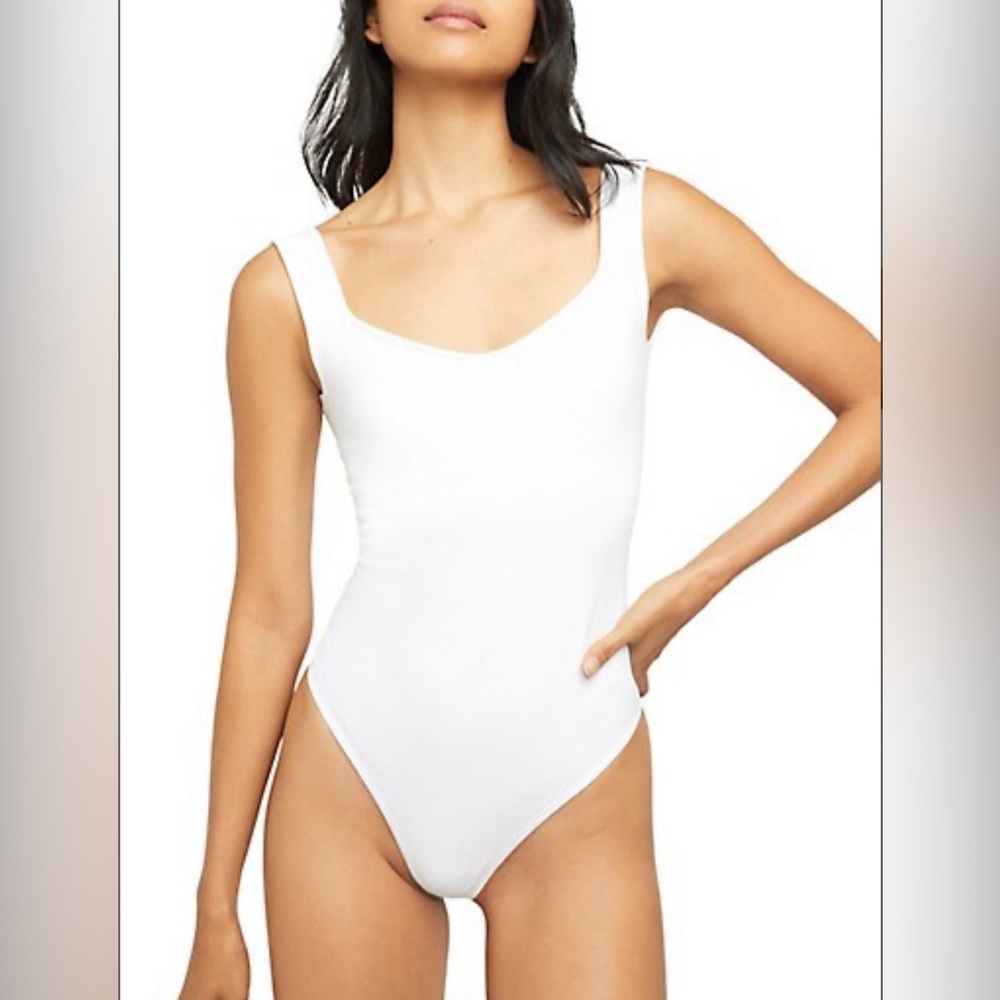FREE PEOPLE Clean Lines Dipped-Neck Bodysuit NWOT